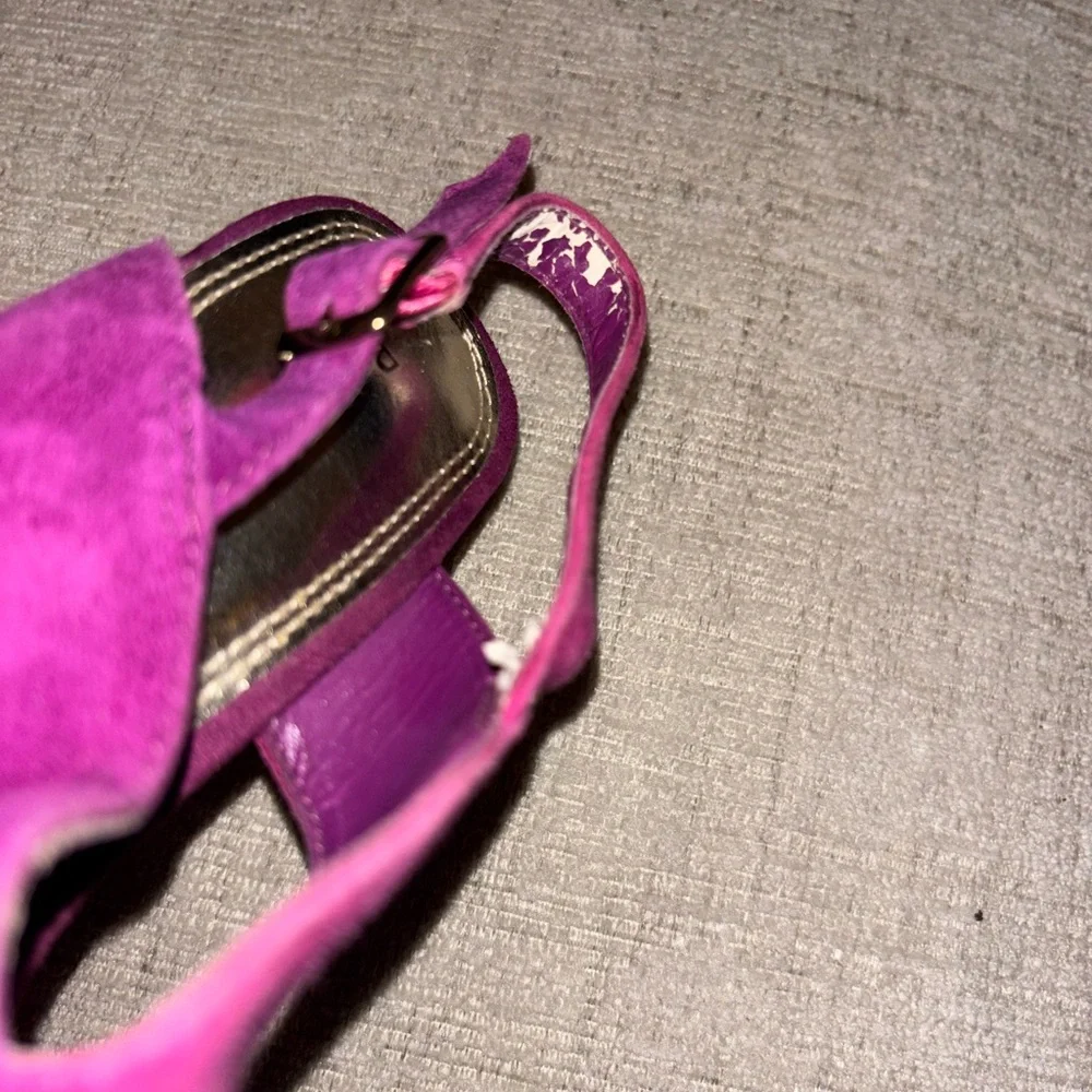 Bakers 6 Vintage Baja Platform Heels Pink Purple Suede Wood Platform Barbie Y2K